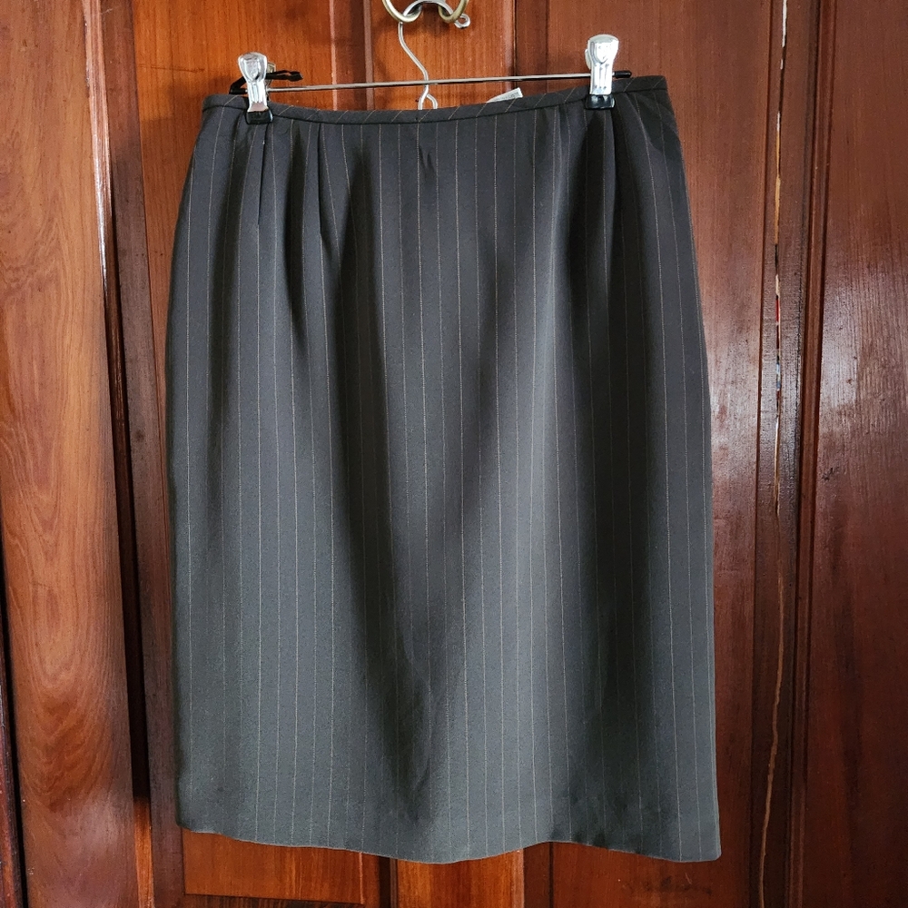 Le Suit Pinstripe Pencil Skirt Petite